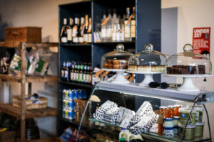 farm shop shelves and fridge