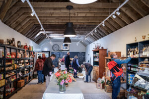 farm shop filled with customers