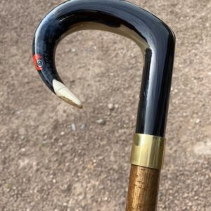 Black buffalo horn walking stick