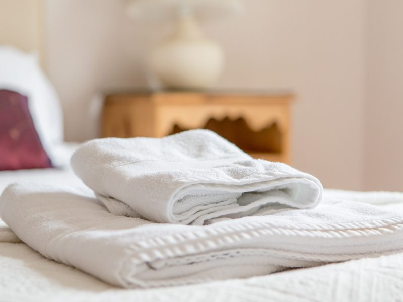 Towels and linen are provided